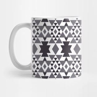 Aztec monochrome grey pattern Mug